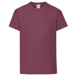 Fruit Of The Loom Childrens/Kids Original Short Sleeve T-Shirt - 12-13 Years, Burgundy