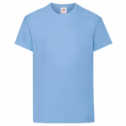 Fruit Of The Loom Childrens/Kids Original Short Sleeve T-Shirt - 9-11 Years, Sky Blue