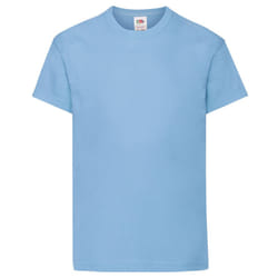 Fruit Of The Loom Childrens/Kids Original Short Sleeve T-Shirt - 9-11 Years, Sky Blue