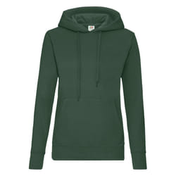 Fruit Of The Loom Ladies Lady Fit Hooded Sweatshirt / Hoodie - 2XL, Bottle Green