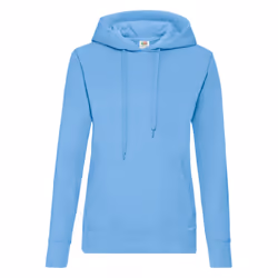 Fruit Of The Loom Ladies Lady Fit Hooded Sweatshirt / Hoodie - XS, Sky Blue