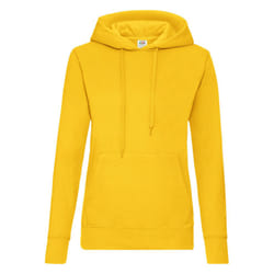 Fruit Of The Loom Ladies Lady Fit Hooded Sweatshirt / Hoodie - XS, Sunflower