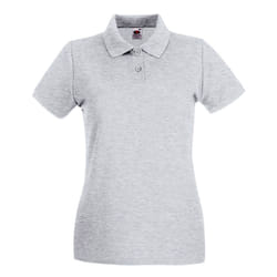 Fruit Of The Loom Ladies Lady-Fit Premium Short Sleeve Polo Shirt - XL, Heather Grey