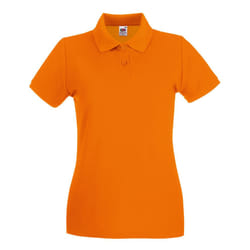 Fruit Of The Loom Ladies Lady-Fit Premium Short Sleeve Polo Shirt - S, Orange