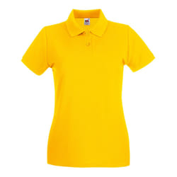 Fruit Of The Loom Ladies Lady-Fit Premium Short Sleeve Polo Shirt - XS, Sunflower