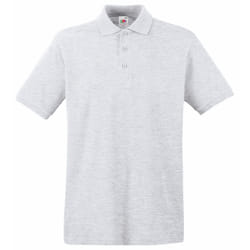 Fruit Of The Loom Premium Mens Short Sleeve Polo Shirt - 2XL, Heather Grey