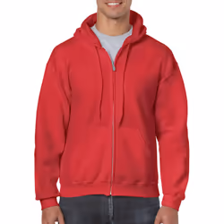 Gildan Heavy Blend Unisex Adult Full Zip Hooded Sweatshirt Top - 3XL, Red