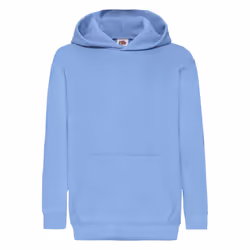 Fruit Of The Loom Childrens Unisex Hooded Sweatshirt / Hoodie - 12-13, Sky Blue