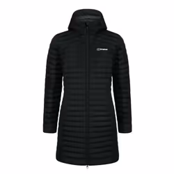 Berghaus Nula Micro Long Womens Padded Hooded Jacket Coat Black