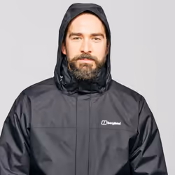 Berghaus Men's RG Alpha 3-in-1 Waterproof Jacket with Removable Fleece | Extra Comfort | Lightweight Coat, Black, XL