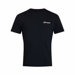 Berghaus Organic Front & Back Logo Mens Short Sleeve T-Shirt Tee Black - Black, S