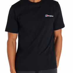 Berghaus Organic Front & Back Logo Mens Short Sleeve T-Shirt Tee Black - Black, S