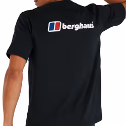 Berghaus Organic Front & Back Logo Mens Short Sleeve T-Shirt Tee Black - Black, S