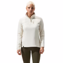 Berghaus Womens Prism 2.0 Micro Half Zip Warm Recycled Fleece Jacket - UK 12, Cream