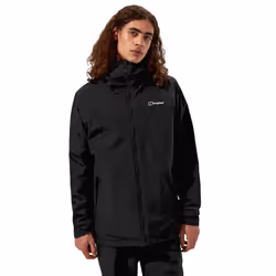 Berghaus Mens Deluge Pro 3.0 Hydroshell Waterproof Insulated Jacket - L, Black/Black
