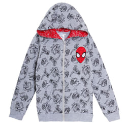 Boys Spiderman Hooded Jacket Kids Marvel Avengers Full Zip Hoodie Hoody Size - 5-6 Years