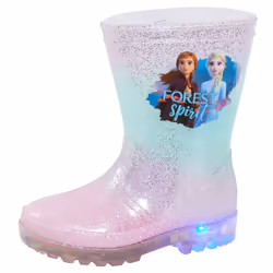 Disney Frozen 2 Girls Light Up Wellington Boots Elsa Anna Flashing Snow Wellies - UK 12 Child