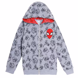 Boys Spiderman Hooded Jacket Kids Marvel Avengers Full Zip Hoodie Hoody Size - 7-8 Years