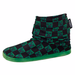 Boys Minecraft Slipper Boots Kids Creeper Gamer Warm Fleece Slippers House Shoes - UK 11 Child