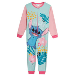 Disney Stitch Girls All In One Pyjamas For Kids Lilo Fleece Pjs Zip Up Nightwear - 11-12 Years