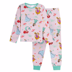 Disney Princess Girls Pyjamas for Kids Full Length Pjs Set 100% Cotton Nightwear - 2-3 Years