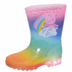 Peppa Pig Light Up Rainbow Wellington Boots Kids Flashing Wellies Girls Boots - UK 6 Child