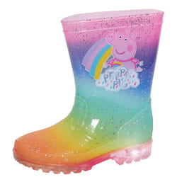 Peppa Pig Light Up Rainbow Wellington Boots Kids Flashing Wellies Girls Boots - UK 9 Child