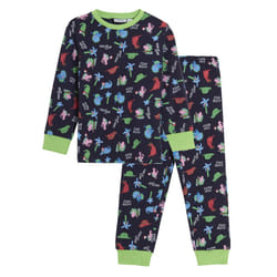 George Pig Pyjamas for Boys Dinosaur Pjs Dino Full Cuffed Length Nightwear Set - Navy, 4 Years