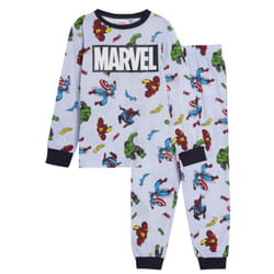 Boys Avengers Pyjamas Kids Long Pjs Hulk Captain America Spiderman Iron Man - Light Blue, 8 Years