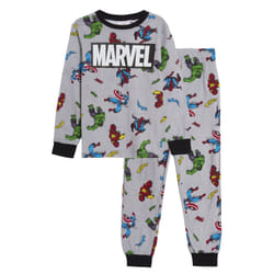 Boys Avengers Pyjamas Kids Long Pjs Hulk Captain America Spiderman Iron Man - Grey, 8 Years