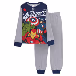Marvel Avengers Pyjamas Boys Luxury Full Length Pjs Gift Boxed Hero Nightwear - Grey, 7 Years