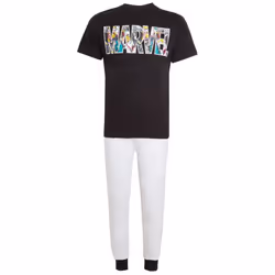 Mens Marvel Pyjamas Teens Avengers Short Sleeved T-Shirt + Lounge Pants Gift Set - S