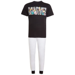 Mens Marvel Pyjamas Teens Avengers Short Sleeved T-Shirt + Lounge Pants Gift Set - S