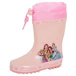 Girls Disney Princess Tie Top Wellies Warm Lined Wellington Boots Kids Snow Shoe - 9 UK Child