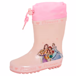 Girls Disney Princess Tie Top Wellies Warm Lined Wellington Boots Kids Snow Shoe - 10 UK Child