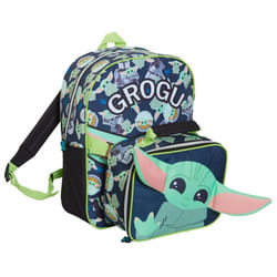 Mandalorian Backpack With Lunch Bag Boys Grogu Baby Yoda Matching School Bag Set - One Size