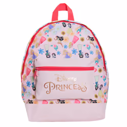 Disney Princess Backpack Girls School Bag Large Pink Rose Gold Travel Lunch Bag - Size