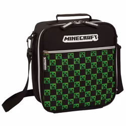 Minecraft Lunch Bag Adults Kids Creeper Gamer School Luchbox Gaming Bag + Strap - One Size