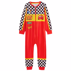 Boys Disney Cars Dress Up All In One Kids Lightning McQueen Fleece Sleepsuit Pjs - 3-4 Years
