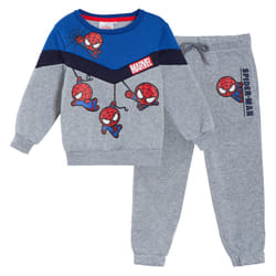 Spiderman Fleece Sweatshirt + Joggers Set for Boys Kids Jumper + Jogging Bottoms - Grey, 8 Years