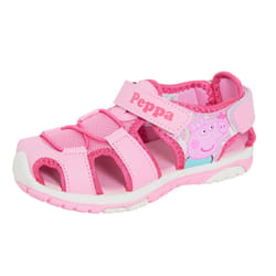 Girls Peppa Pig Sandals Kids Pink Closed Toe Sports Sandals Walking Summer Shoes - 10 UK Child