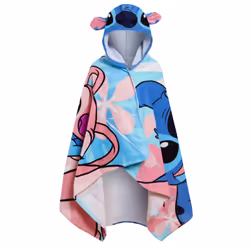 Stitch Hooded Towel Angel Poncho 100% Cotton Kids Beach Towel Bath Towel Swimming Wrap Kids Changing Robe
