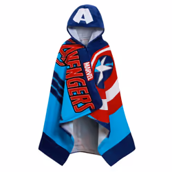 Captain America Hooded Towel Avengers Poncho Kids Beach Bath Towel Swimming Wrap - One Size