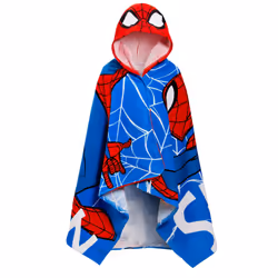 Spiderman Hooded Towel Avengers Poncho Kids Beach Towel Bath Towel Swimming Wrap - One Size