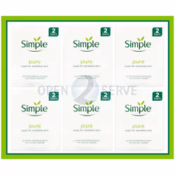 6x Simple Soap Bars Pure Soap for Sensitive Skin |Vegan|Twin pack-100g
