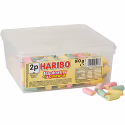 Haribo Rhubarb and Custard sweets 810g tub