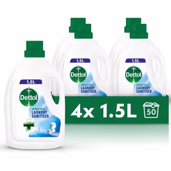 Dettol Laundry Sanitiser,Fresh Cotton Fragrance, Multipack of 4 X 1.5L