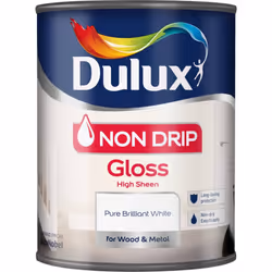 Dulux Non Drip Gloss Paint, 750 ml - Pure Brilliant White