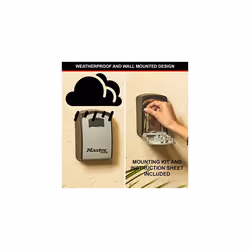 Extra Large Key Safe Wall Mounted, XL 106 x 146 x 53 mm, Outdoor, Mounting Kit, for Home Office Industries Vehicles