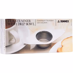 Sunnex Stainless Steel Tea Strainer with Drip Bowl